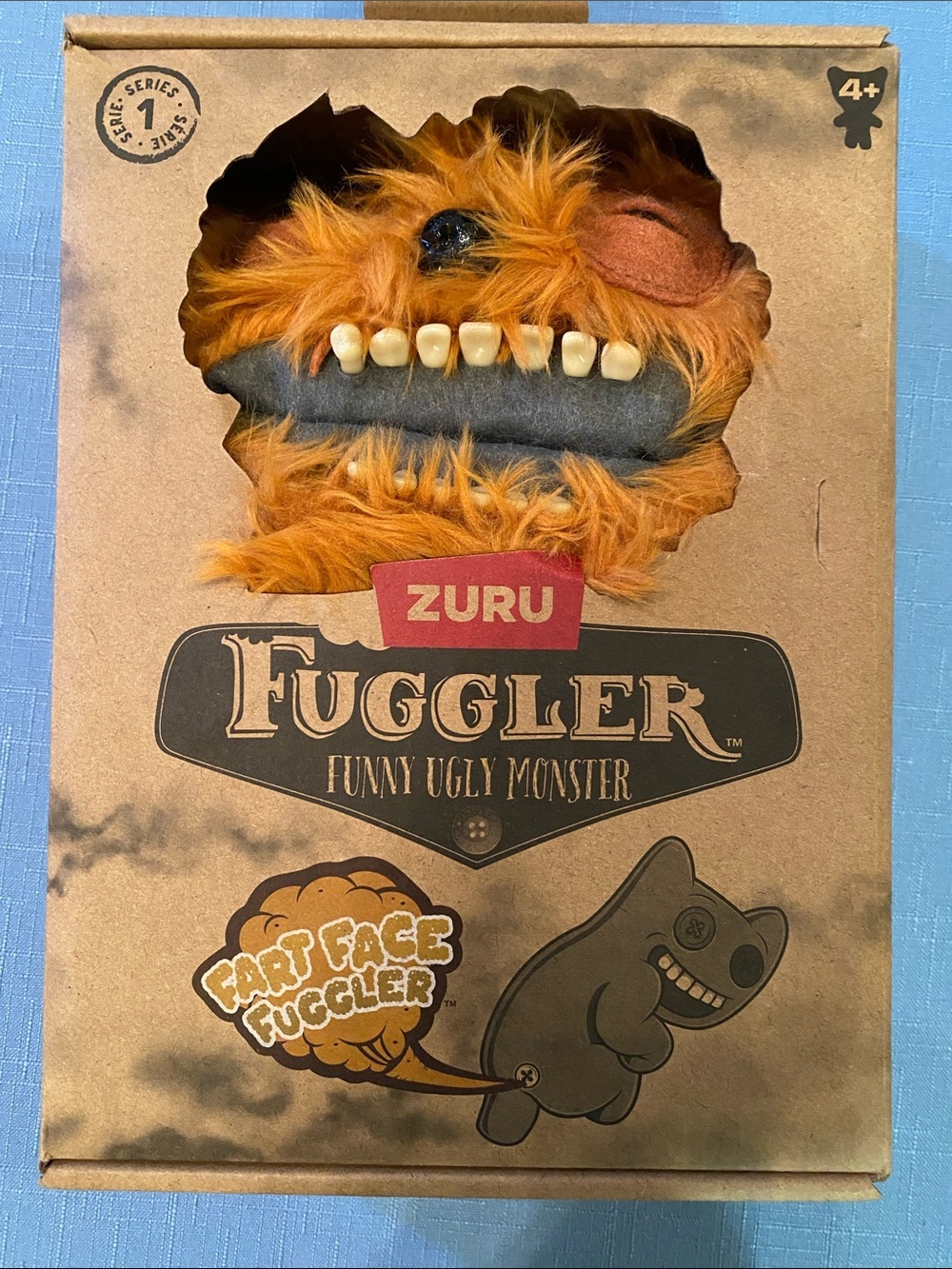 NWT Zuru Fart Face Fuggler Funny Ugly Monster 9” Plush Underoo Mcgoo (brown)